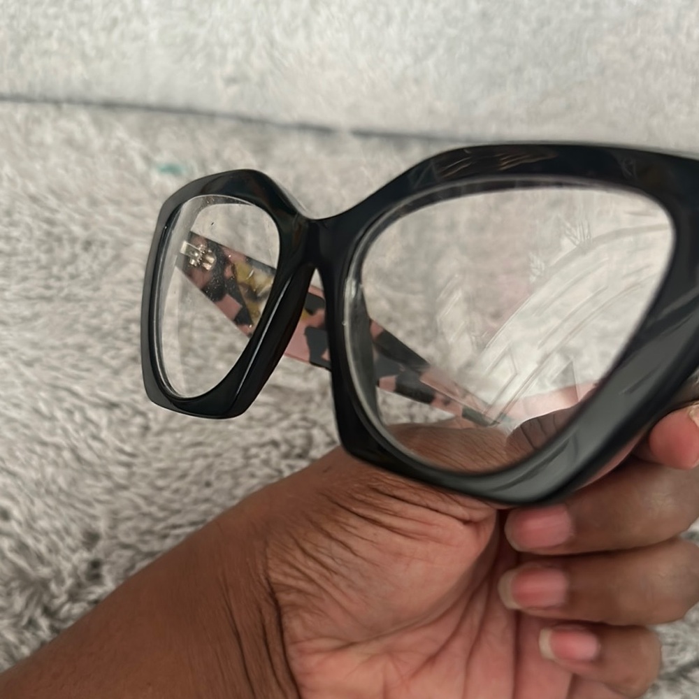 Prada Women's Black and Pink Tortoise Shell Glasses - Picture 7 of 7